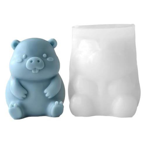 Silikon-Kerzenformen in Tierform, einfaches Entformen zur Herstellung von Kerzen, Seife, Mehrzweck-Silikonform für Epoxidharz, Capybara, Bastelform Silikon-Kerzenformen in Tierform, einfaches Entformen zur Herstellung von Kerzen, Seife, Mehrzweck-Silikonform für Epoxidharz, Capybara, Bastelform von xbiez