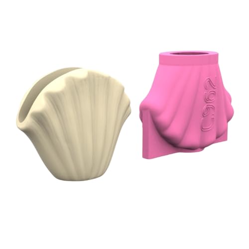 Silikonform für Beton, Blumentöpfe, Muschelform, Epoxidharz, Vasen, Stifthalter, Formen von xbiez