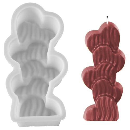 Stapelbare Blumen-Silikonformen, Ornament-Formen, Herzformen, Gießen, Epoxidharz, Bastelbedarf von xbiez