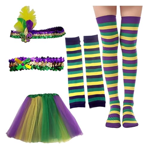 xbiez 1 Set für Damen und Herren, Pailletten-Hut für Show, Cosplay, Fliege und Brille, Kostüm für Erwachsene, Kinder, Karneval, Bühnenshow von xbiez