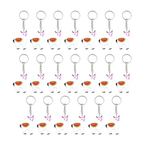 xbiez 20 Stück Cartoon Alpakas Schlüsselanhänger PVC Tasche Charm Einzigartiges Schlüsselzubehör Alpakas Partyzubehör für Geschenke und Dekorationen von xbiez