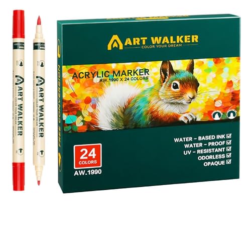 xbiez Acryl-Marker, feine und Pinselspitze, Tinte auf Wasserbasis, zum Malen auf Papier, Stein, Holz, Glas, Keramik, 12/24/36 Stück xbiez Acryl-Marker, feine und Pinselspitze, Tinte auf Wasserbasis, zum Malen auf Papier, Stein, Holz, Glas, Keramik, 12/24/36 Stück von xbiez