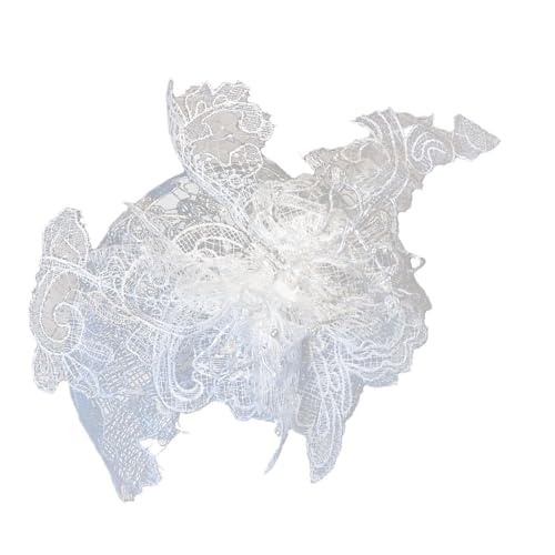 xbiez Brautschleier, Perlen, Kappen für Festzug, Abschlussball, Blume, Kopfbedeckung, eleganter Kopfschmuck, Mädchen, Kopfschmuck, Foto-Requisiten, Brautspitze von xbiez