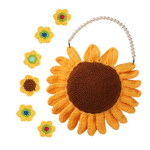 xbiez Häkelset mit Blumenhandtasche, Schildkröten-Set für Anfänger, Kinder, Erwachsene, mit Schritt-für-Schritt-Videoanleitung, Häkelnadel von xbiez