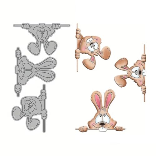 xbiez Metall-Stanzschablonen, Schablonen, Prägung, Stanzform für Scrapbooking, Dekoration, Motiv: Osterhasen xbiez Metall-Stanzschablonen, Schablonen, Prägung, Stanzform für Scrapbooking, Dekoration, Motiv: Osterhasen von xbiez