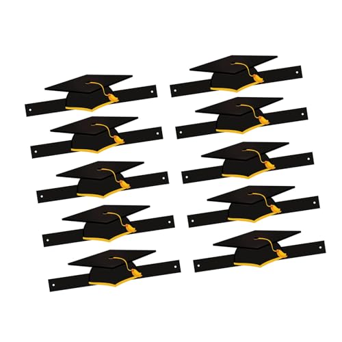 xbiez Papierkronen mit Quasten, für Kindergarten, Vorschule, Schule, Feiern, Abschlussfeiern, 10 Stück von xbiez