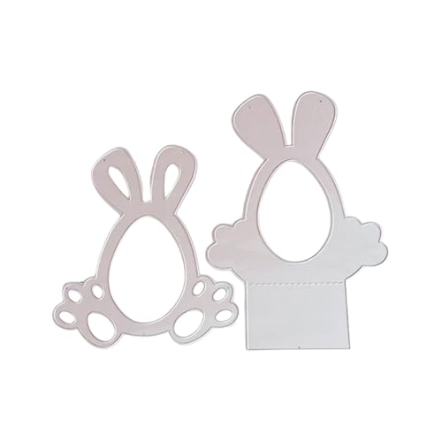xbiez Stanzschablonen aus Karbonstahl, Hasen-Eier-Motiv, für Kartenherstellung, Scrapbooking, Verpackung, Verzierung von xbiez