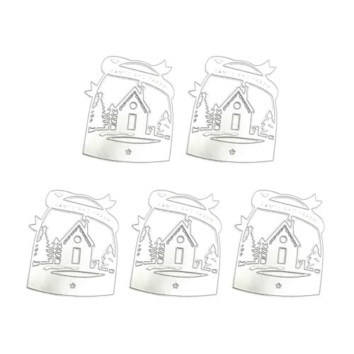 xbiez Stanzschablonen mit Weihnachtsmotiv für Kartenherstellung, Scrapbooking, Album, Karbonstahl, Stanzform, 5 Stück von xbiez