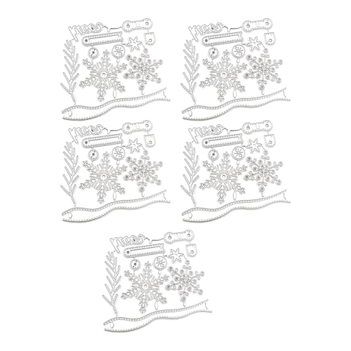 xbiez Stanzschablonen mit Weihnachtsmotiv für Kartenherstellung, Scrapbooking, Album, Karbonstahl, Stanzform, 5 Stück von xbiez