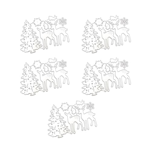 xbiez Stanzschablonen mit Weihnachtsmotiv für Kartenherstellung, Scrapbooking, Album, Karbonstahl, Stanzform, 5 Stück von xbiez