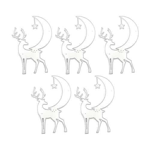 xbiez Stanzschablonen mit Weihnachtsmotiv für Kartenherstellung, Scrapbooking, Album, Karbonstahl, Stanzform, 5 Stück von xbiez
