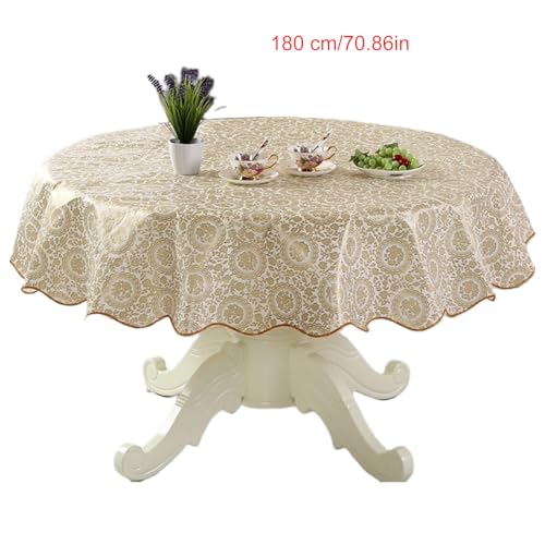 xbiez Strapazierfähige, runde PVC-Tischdecke mit Blumen-Design, ölbeständig und wasserabweisend, für Esstische, sichere Passform xbiez Strapazierfähige, runde PVC-Tischdecke mit Blumen-Design, ölbeständig und wasserabweisend, für Esstische, sichere Passform von xbiez