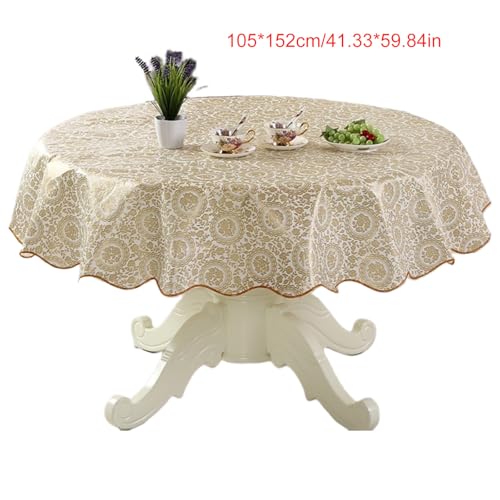 xbiez Strapazierfähige, runde PVC-Tischdecke mit Blumen-Design, ölbeständig und wasserabweisend, für Esstische, sichere Passform xbiez Strapazierfähige, runde PVC-Tischdecke mit Blumen-Design, ölbeständig und wasserabweisend, für Esstische, sichere Passform von xbiez