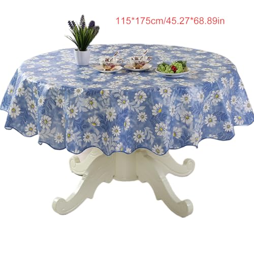 xbiez Strapazierfähige, runde PVC-Tischdecke mit Blumen-Design, ölbeständig und wasserabweisend, für Esstische, sichere Passform xbiez Strapazierfähige, runde PVC-Tischdecke mit Blumen-Design, ölbeständig und wasserabweisend, für Esstische, sichere Passform von xbiez