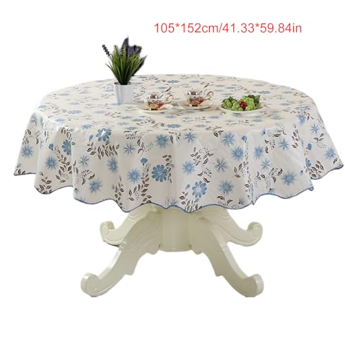 xbiez Strapazierfähige, runde PVC-Tischdecke mit Blumen-Design, ölbeständig und wasserabweisend, für Esstische, sichere Passform xbiez Strapazierfähige, runde PVC-Tischdecke mit Blumen-Design, ölbeständig und wasserabweisend, für Esstische, sichere Passform von xbiez