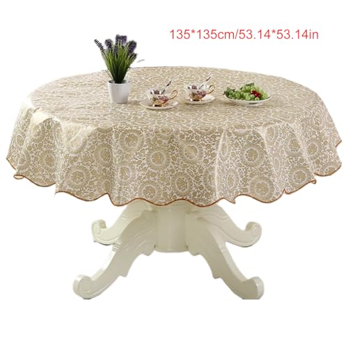 xbiez Strapazierfähige, runde PVC-Tischdecke mit Blumen-Design, ölbeständig und wasserabweisend, für Esstische, sichere Passform xbiez Strapazierfähige, runde PVC-Tischdecke mit Blumen-Design, ölbeständig und wasserabweisend, für Esstische, sichere Passform von xbiez