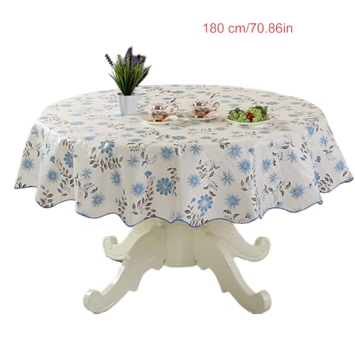 xbiez Strapazierfähige, runde PVC-Tischdecke mit Blumen-Design, ölbeständig und wasserabweisend, für Esstische, sichere Passform xbiez Strapazierfähige, runde PVC-Tischdecke mit Blumen-Design, ölbeständig und wasserabweisend, für Esstische, sichere Passform von xbiez
