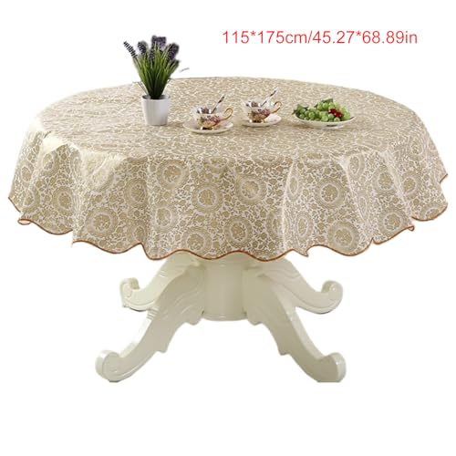 xbiez Strapazierfähige, runde PVC-Tischdecke mit Blumen-Design, ölbeständig und wasserabweisend, für Esstische, sichere Passform xbiez Strapazierfähige, runde PVC-Tischdecke mit Blumen-Design, ölbeständig und wasserabweisend, für Esstische, sichere Passform von xbiez