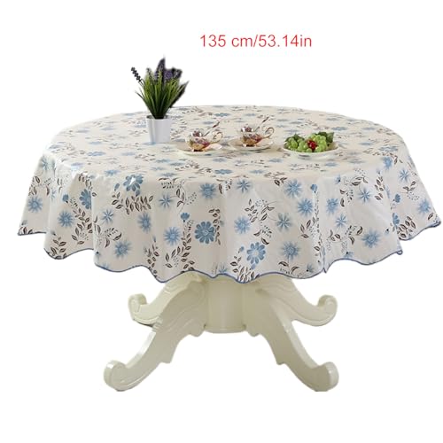 xbiez Strapazierfähige, runde PVC-Tischdecke mit Blumen-Design, ölbeständig und wasserabweisend, für Esstische, sichere Passform xbiez Strapazierfähige, runde PVC-Tischdecke mit Blumen-Design, ölbeständig und wasserabweisend, für Esstische, sichere Passform von xbiez