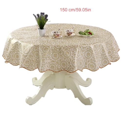 xbiez Strapazierfähige, runde PVC-Tischdecke mit Blumen-Design, ölbeständig und wasserabweisend, für Esstische, sichere Passform xbiez Strapazierfähige, runde PVC-Tischdecke mit Blumen-Design, ölbeständig und wasserabweisend, für Esstische, sichere Passform von xbiez