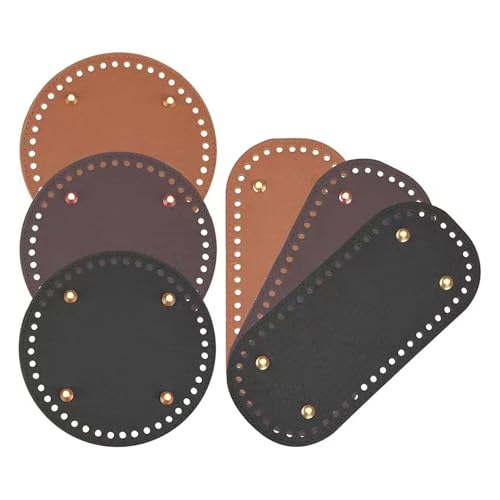 xbiez Taschenboden zum Häkeln, 22 x 10 cm, 8 x 18 cm, gehäkelter Taschenboden aus Leder, oval, rund, rechteckig, Taschenboden xbiez Taschenboden zum Häkeln, 22 x 10 cm, 8 x 18 cm, gehäkelter Taschenboden aus Leder, oval, rund, rechteckig, Taschenboden von xbiez