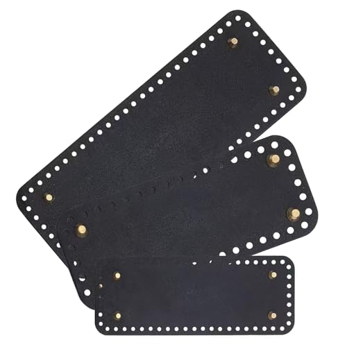 xbiez Taschenboden zum Häkeln, 22 x 10 cm, 8 x 18 cm, gehäkelter Taschenboden aus Leder, oval, rund, rechteckig, Taschenboden von xbiez