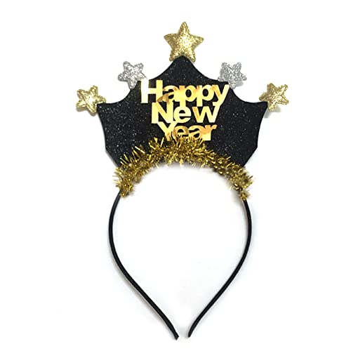 xbiez Zarte Neujahrspailletten Haarreifen Kopfschmuck 2023 Waschen Gesicht Stirnband Anti-Rutsch-Kopfschmuck Neujahrsparty von xbiez