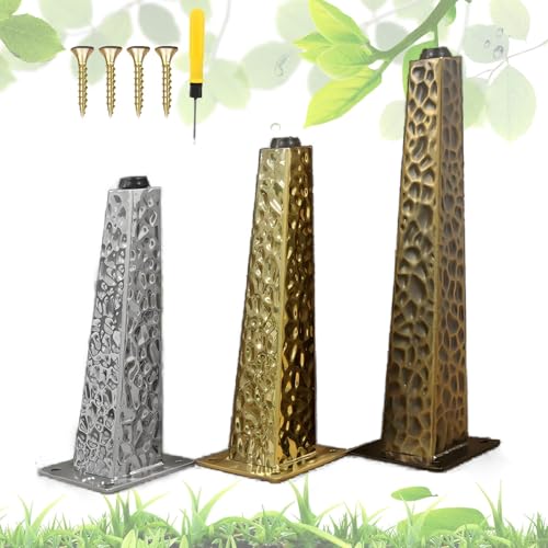 4 verstellbare Möbelbeine aus Edelstahl, 12–39,6 cm, for Tisch, Bank, Kommode, Bett und Schrank, rutschfest(Gold,18cm/7.09inch) von xgminao