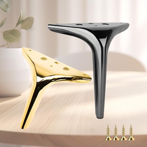 Dreieckige Möbelbeine aus Metall – 3,94–7,09 Zoll Ersatzbeine aus massivem Stahl for Sofas, Tische, Schränke mit 16 Befestigungsschrauben(Silver,18cm/7.09inch) von xgminao