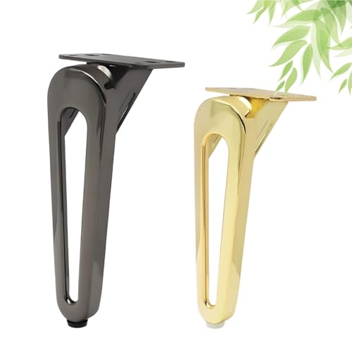 Hochwertige Möbelbeine aus Metall – 6/7 Zoll Ersatzbeine for Schreibtische, Sofas und Bänke – Robuster Stahl mit rutschfesten Pads(Black,18cm/7.09inch) von xgminao