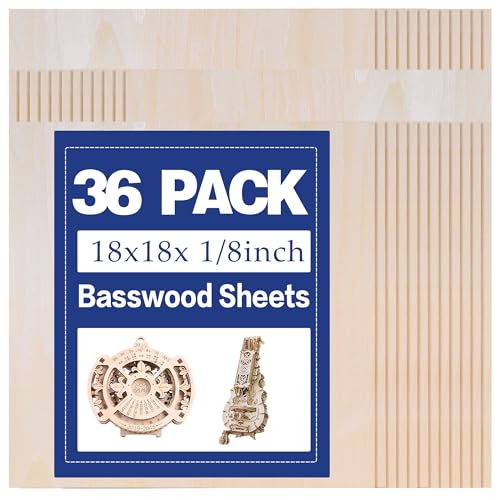 Lindenholzplatten, 45,7 x 45,7 x 0,3 cm, 3 mm Sperrholz zum Laserschneiden, unlackiertes Holzbrett zum Gravieren, Holzbrennen, Malen, Basteln, Ornamente, Modelle, Schneider (36 Packungen, 45,7 x 45,7 Lindenholzplatten, 45,7 x 45,7 x 0,3 cm, 3 mm Sperrholz zum Laserschneiden, unlackiertes Holzbrett zum Gravieren, Holzbrennen, Malen, Basteln, Ornamente, Modelle, Schneider (36 Packungen, 45,7 x 45,7 von xianglinyuguo