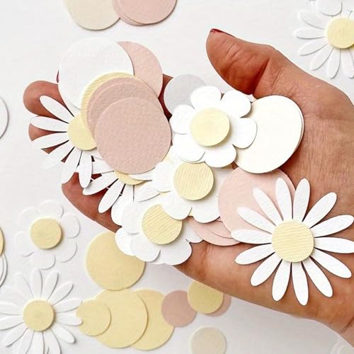 100 Pcs Gänseblümchen Deko,Blumen Konfetti,Gänseblümchen Konfetti Hochzeit Tischdeko,Hochzeit Basteln Diy Dekoration,Baby Shower Party Zubehör von xianshi
