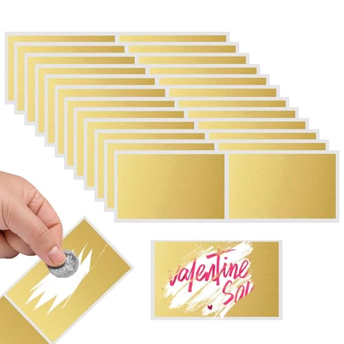 100 Pcs Gutschein zum selber ausfüllen,Personalisierte Geschenke,Gold Rubbel Etiketten Frauen Geschenk Etiketten DIY Groß Scratch Sticker Aufkleber zur Hochzeit Weihnachten Geburtstage von xianshi
