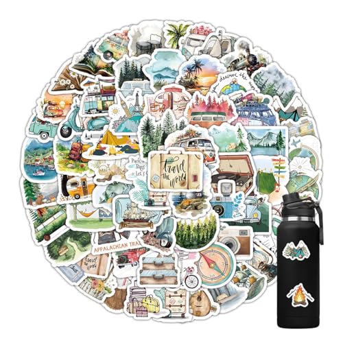 100 Stück Koffer Sticker,Sticker Urlaub,Aufkleber Stickers Travel,Reise Scrapbook Coole Für Kofferaufkleber,Reisen Sommer Travel,Wasserfeste Camping Laptop,Autoaufkleber,FüR Skateboard von xianshi