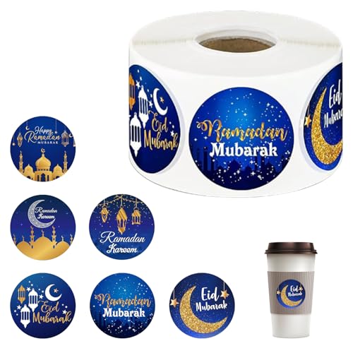 Ramadan Sticker,1000 Stück Eid Mubarak Sticker,Eid Mubarak Geschenke,Aufkleber Dekoration Fensteraufkleber,Geschenkboxen Grußkarten Tortenbild für Diy Geldumschläge,Kalender Stickers Umschläge von xianshi