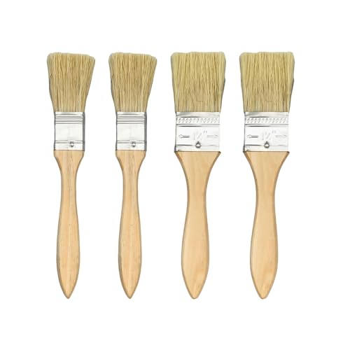 4 Stück Kleine Pinsel,Malerpinsel,Pinsel Holzlasur,Lasurpinsel Holz Außen Set 26/36 mm Malerpinsel mit Holzgriff für Farben Kunst Malerbedarf Lacke Malerei DIY Streichen Von Wänden von xianshi