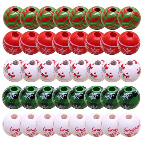 40 pcs holzperlen for Christmas,weihnachten perlen basteln,holzperlen zum holz auffädeln für christmas,weihnachts dekoration diy,beads holzkugeln mit bastelperlen,loch set weihnachtsperlen armbänder 40 pcs holzperlen for Christmas,weihnachten perlen basteln,holzperlen zum holz auffädeln für christmas,weihnachts dekoration diy,beads holzkugeln mit bastelperlen,loch set weihnachtsperlen armbänder von xianshi