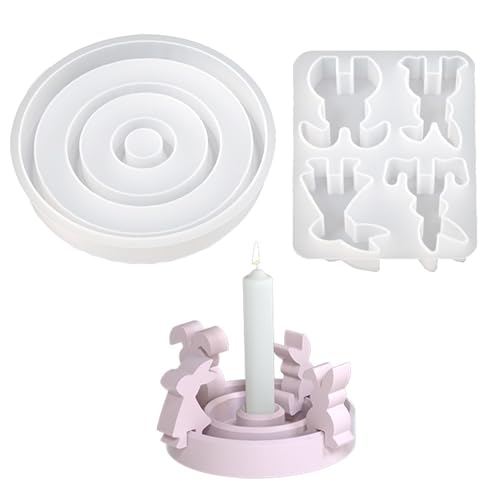 Silikonform Ostern,Silikonformen Gießformen,Silikon Gießform Osterhase,Frühling Kerzenhalter Hasen,für DIY Deko Osterhasen,Form Mit Osternhase Osterhasen-Silikonformen von xianshi