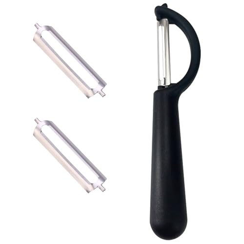 Sparschäler Für Tupper Mit 2 Ersatzklingen,Kartoffelschäler Spargelschäler Klingen,FüR Tupperware Schäler,Leicht Reinigung,Vegetable Peeler Edelstahl,KarottenschäLer,GurkenschäLer (black) von xianshi