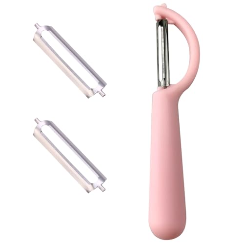 Sparschäler Für Tupper Mit 2 Ersatzklingen,Kartoffelschäler Spargelschäler Klingen,FüR Tupperware Schäler,Leicht Reinigung,Vegetable Peeler Edelstahl,KarottenschäLer,GurkenschäLer (pink) von xianshi
