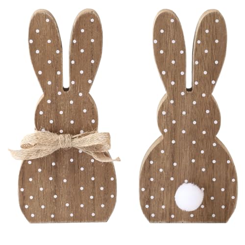 xianshi Osterdeko,2 Pcs Osterhase Deko,Osterhasen Holz Figuren Aufsteller Ostern Hase Deko,Osterdeko Holz,Osterfiguren,Zum Hinstellen Geschenk Aufsteller Für Ostern Osterdekoration (Braun) von xianshi