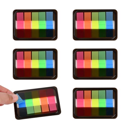 5 Sets Transparente Haftnotizen - 500 Blätter, Klein, Transparent, Haftstreifen, Book Tabs für Page Marker in 5 Farben, für Schule, Diagramme und Büro 5 Sets Transparente Haftnotizen - 500 Blätter, Klein, Transparent, Haftstreifen, Book Tabs für Page Marker in 5 Farben, für Schule, Diagramme und Büro von xianynow