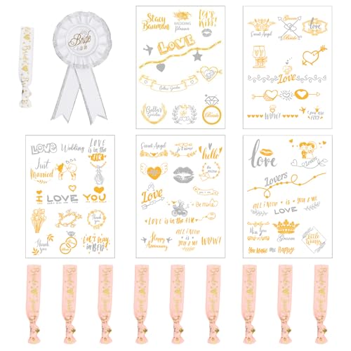 Team Bride Armbänder Set, 9 Stück Brautjungfern Armbänder, 1Stück Braut Armband, Hochzeit Tattoos, Braut Blume Anstecker, Junggesellinnenabschied Accessoires Team Bride Armbänder Set, 9 Stück Brautjungfern Armbänder, 1Stück Braut Armband, Hochzeit Tattoos, Braut Blume Anstecker, Junggesellinnenabschied Accessoires von xianynow