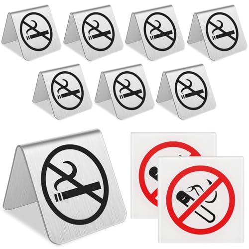 xianzhanEU 8 STK Rauchen Verboten Schild, Doppelseitiges Edelstahl Nichtraucher-Schild, mit 2 Selbstklebenden Wand-Rauchverbotsschildern, für Esszimmer, Hotels, Cafés, 5x5x5cm xianzhanEU 8 STK Rauchen Verboten Schild, Doppelseitiges Edelstahl Nichtraucher-Schild, mit 2 Selbstklebenden Wand-Rauchverbotsschildern, für Esszimmer, Hotels, Cafés, 5x5x5cm von xianzhanEU
