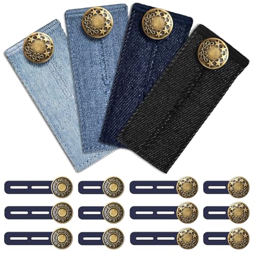 16 Stück Hosenbunderweiterung für Herren Damen,Knopf Erweiterung Hose,Knopf Verlängerung für Jeans Schwangerschaft Freizeithose (Satz 1) von xiaowanwan