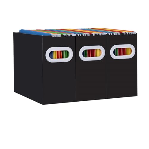 XiePiPiPaper Hängeregistratur-Organizer aus Karton, zusammenklappbar, für Briefform, tragbarer Aktenhalter mit Griffen, für Schreibtisch-Organizer im Büro/Schule/Zuhause, Schwarz, 3 Stück XiePiPiPaper Hängeregistratur-Organizer aus Karton, zusammenklappbar, für Briefform, tragbarer Aktenhalter mit Griffen, für Schreibtisch-Organizer im Büro/Schule/Zuhause, Schwarz, 3 Stück von xiepipipaper
