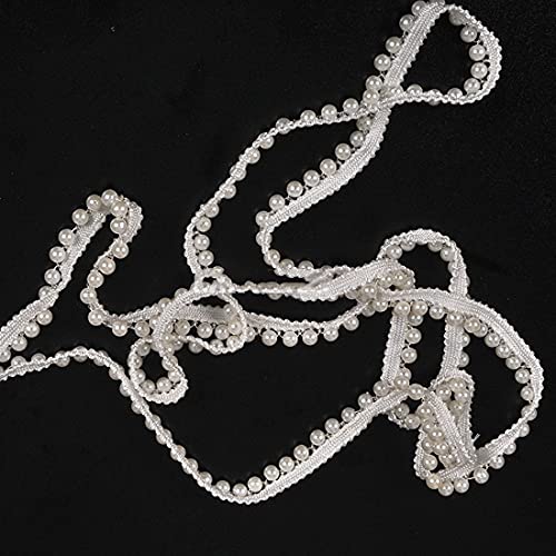 3 Yards Weiß Spitzenband mit Perlen, Borte Perlen-Band Kragen Applikation, Spitzenborte Nähen, Bestickte Applikation, für Nähen, Kleidung, Kragen, Kleid, Hochzeitskleid 3 Yards Weiß Spitzenband mit Perlen, Borte Perlen-Band Kragen Applikation, Spitzenborte Nähen, Bestickte Applikation, für Nähen, Kleidung, Kragen, Kleid, Hochzeitskleid von xingmo