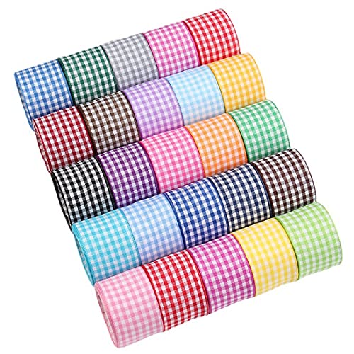 22 Meter klassisches kariertes Bänder, Gingham-Band, kariertes Band, Gingham-Band, gewebtes Band, Geschenkband (mehrere Farben) von xingmo