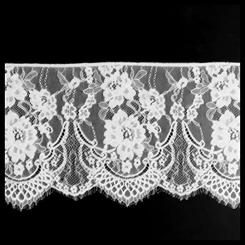 xingmo Spitzenband, florales Spitzenband, bestickte Applikation, Spitzeneinfassung, Stoff zum Nähen, Kleidung breit 25 cm (weiß) von xingmo