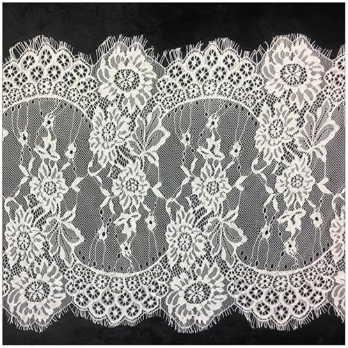 xingmo 3 Meter Spitze Spitzenrand, Spitzenborte, Blumenmuster Spitzenbordüre, Trimmstoff, Spitzenstoff, Breite 30 cm (weiß) von xingmo
